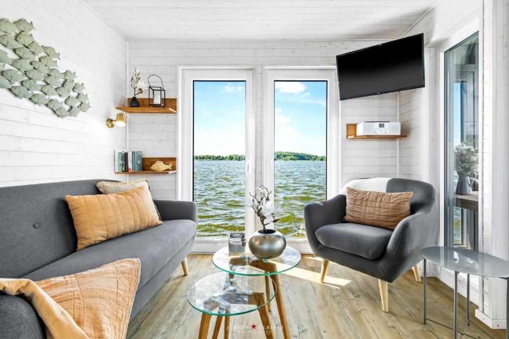 Hausboot Gluecksmomente Mit Dachterrasse In Schleswig Am Ostseefjord Schlei Luaran gambar